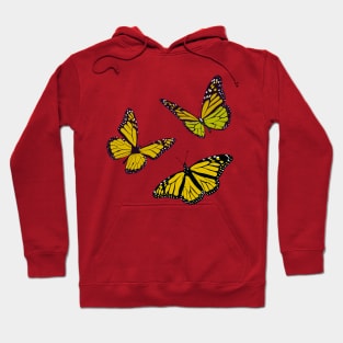 Beautiful yellow butterfly illustrations Hoodie